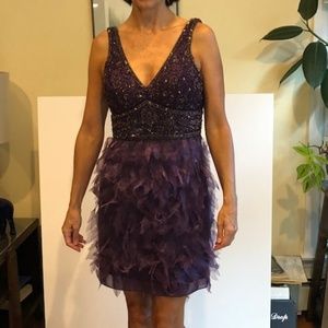 Sue Wong purple beaded cocktail dress